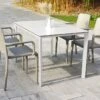 Salon De Jardin : 1 Table Aluminium 120 X 80 Cm + 4 Fauteuils – Hall