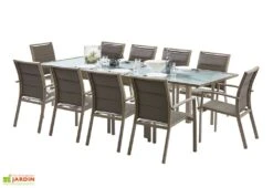 Salon De Jardin Modulo : Table Extensible + 10 Fauteuils