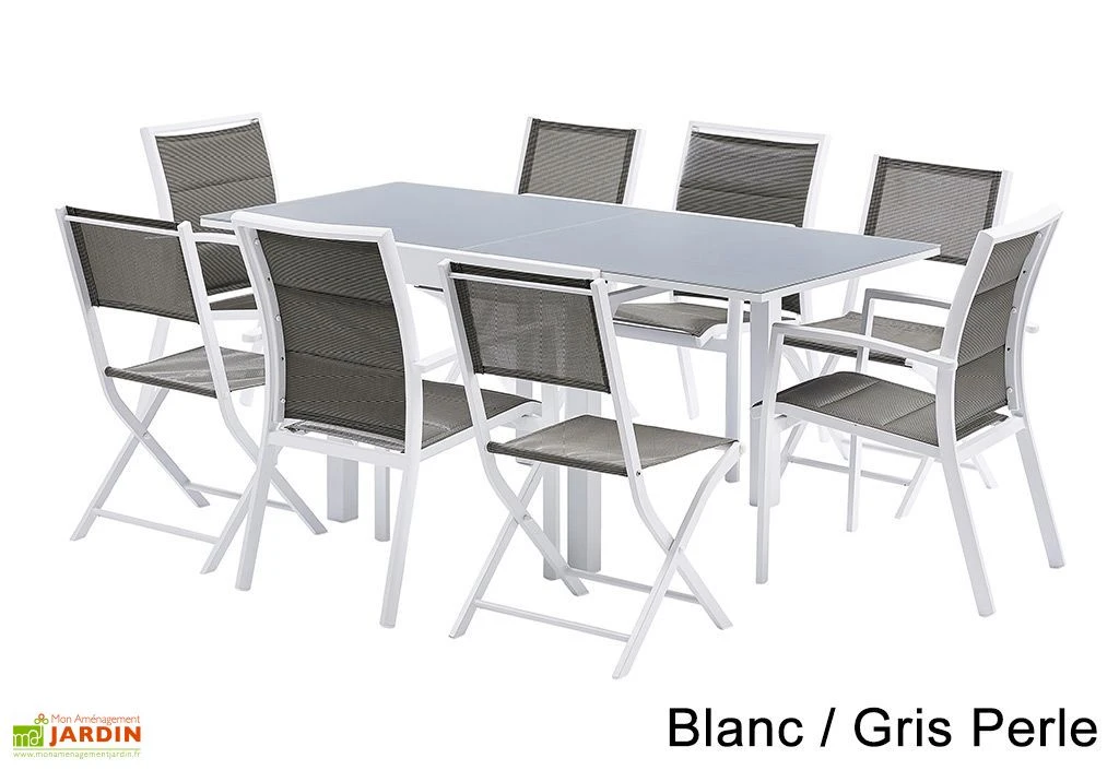 Salon De Jardin Modulo : Table Extensible + 4 Fauteuils + 4 Chaises 2 Salon De Jardin Modulo : Table Extensible + 4 Fauteuils + 4 Chaises – Image 2