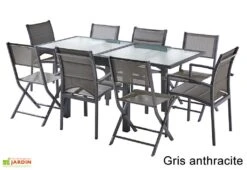 Salon De Jardin Modulo : Table Extensible + 4 Fauteuils + 4 Chaises 9 Salon De Jardin Modulo : Table Extensible + 4 Fauteuils + 4 Chaises -Abriet Mobilier Soldes Boutique salon jardin modulo wilsa table extensible 4fauteuils 4chaises aluminium verre 3