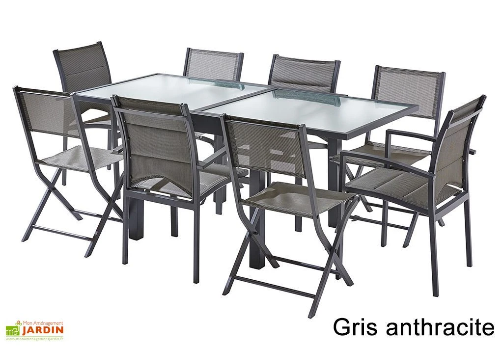 Salon De Jardin Modulo : Table Extensible + 4 Fauteuils + 4 Chaises 4 Salon De Jardin Modulo : Table Extensible + 4 Fauteuils + 4 Chaises – Image 4