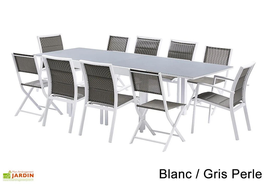 Salon De Jardin Modulo : Table Extensible + 6 Fauteuils + 4 Chaises 2 Salon De Jardin Modulo : Table Extensible + 6 Fauteuils + 4 Chaises – Image 2