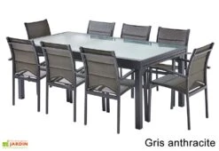 Salon De Jardin Modulo : Table Extensible + 8 Fauteuils 8 Salon De Jardin Modulo : Table Extensible + 8 Fauteuils -Abriet Mobilier Soldes Boutique salon jardin modulo wilsa table extensible 8 fauteuils aluminium verre 1