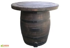 Roto Salon De Jardin Imitation Tonneaux En Bois : 1 Table + 4 Fauteuils 7 Roto Salon De Jardin Imitation Tonneaux En Bois : 1 Table + 4 Fauteuils -Abriet Mobilier Soldes Boutique salon jardin plastique effet tonneau bois 1