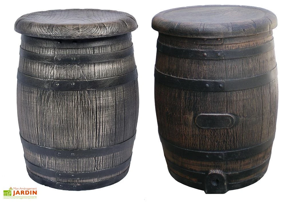 Roto Salon De Jardin Imitation Tonneaux En Bois : 1 Table + 4 Fauteuils 3 Roto Salon De Jardin Imitation Tonneaux En Bois : 1 Table + 4 Fauteuils – Image 3