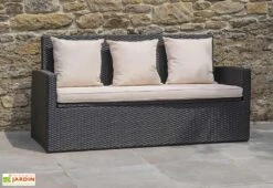 Salon De Jardin En Résine Tressée : 1 Canapé + 2 Fts + 1 Table Basse -Abriet Mobilier Soldes Boutique salon jardin resine tressee canape fauteuils table basse 2