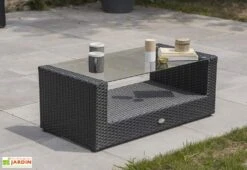Salon De Jardin En Résine Tressée : 1 Canapé + 2 Fts + 1 Table Basse -Abriet Mobilier Soldes Boutique salon jardin resine tressee canape fauteuils table basse 3
