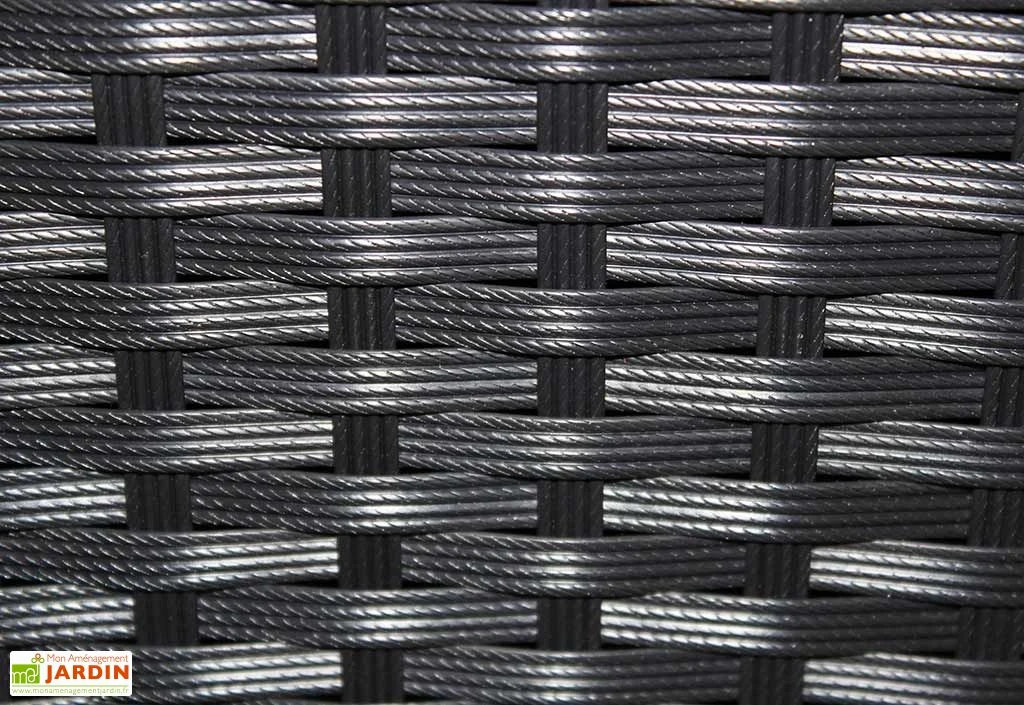 Salon De Jardin Résine Tressée Encastrable Noir : 1 Table + 8 Fts 4 Salon De Jardin Résine Tressée Encastrable Noir : 1 Table + 8 Fts – Image 4