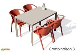 Salon De Jardin : 1 Table Aluminium 120 X 80 Cm + 4 Fauteuils – Fado 9 Salon De Jardin : 1 Table Aluminium 120 X 80 Cm + 4 Fauteuils – Fado -Abriet Mobilier Soldes Boutique salon jardin table 120x80 4fauteuils fado 1