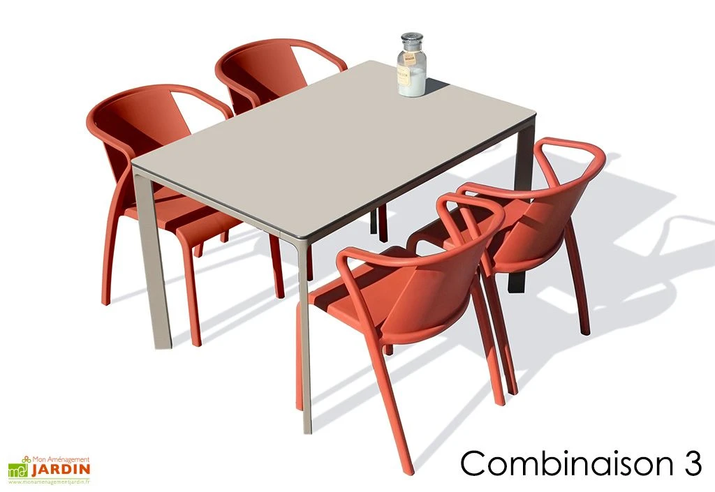 Salon De Jardin : 1 Table Aluminium 120 X 80 Cm + 4 Fauteuils – Fado 4 Salon De Jardin : 1 Table Aluminium 120 X 80 Cm + 4 Fauteuils – Fado – Image 4