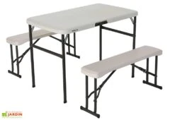Table De Camping + 2 Bancs En PEHD Lifetime (107x 61x71cm)