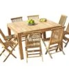 Salon De Jardin En Bois De Teck – 1 Table Carrée 140 Cm Et 8 Chaises