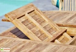 Salon De Jardin En Bois De Teck – 1 Table Ovale 240 Cm Et 8 Chaises 10 Salon De Jardin En Bois De Teck – 1 Table Ovale 240 Cm Et 8 Chaises -Abriet Mobilier Soldes Boutique salon jardin teck brut ovale 3