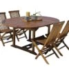 Salon De Jardin En Bois De Teck – 1 Table 170 Cm Et 4 Chaises