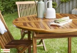 Salon De Jardin En Bois De Teck – 1 Table 170 Cm Et 6 Chaises -Abriet Mobilier Soldes Boutique salon jardin teck huile c6 3