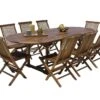 Salon De Jardin En Bois De Teck – 1 Table 240 Cm Et 8 Chaises