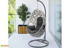 Balancelle De Jardin En Acier Et Résine Tressée Samoa -Abriet Mobilier Soldes Boutique samoa 03