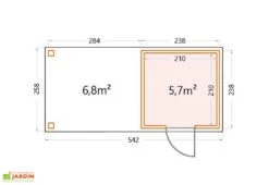 Abri De Jardin En Métal Avec Auvent Open Lounge Anthracite – 12,5 M² -Abriet Mobilier Soldes Boutique schema abri jardin auvent open lounge 12m2