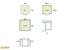 Abri De Jardin En Bois D’épicéa Brut Et Profilés En Aluminium - 8,7 M² 5 Abri De Jardin En Bois D’épicéa Brut Et Profilés En Aluminium - 8,7 M² -Abriet Mobilier Soldes Boutique schema abri jardin gardenas 8m2