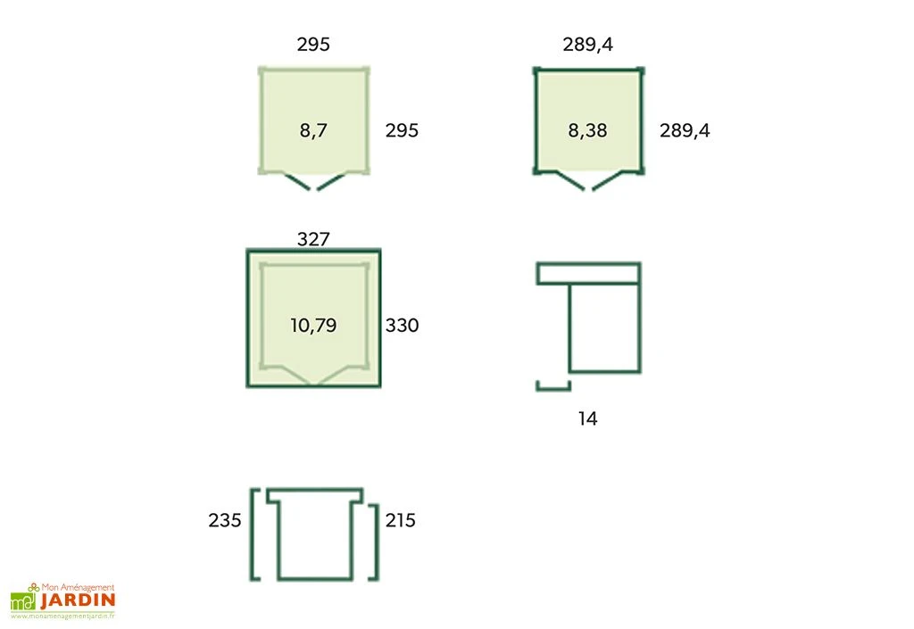Abri De Jardin En Bois D’épicéa Brut Et Profilés En Aluminium - 8,7 M² 3 Abri De Jardin En Bois D’épicéa Brut Et Profilés En Aluminium - 8,7 M² – Image 3