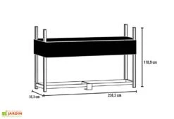 Bûcher En Acier Inoxydable + Bâche En Polyester 240 X 36 X 118 Cm -Abriet Mobilier Soldes Boutique schema bucher acier