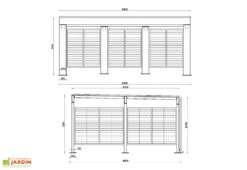 Carport Double En Acier Galvanisé Pompei – 29 M² 6 Carport Double En Acier Galvanisé Pompei – 29 M² -Abriet Mobilier Soldes Boutique schema carport double acier galvanise pompei