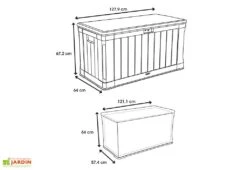 Lifetime Coffre De Rangement Extérieur En Résine 439 L -Abriet Mobilier Soldes Boutique schema coffre jardin resine lifetime