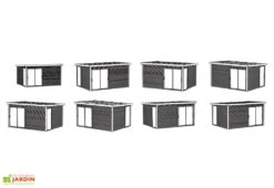 Solid Abri De Jardin En Bois D’épicéa Brut Avec Auvent - Tavira 24,17 M² 7 Solid Abri De Jardin En Bois D’épicéa Brut Avec Auvent - Tavira 24,17 M² -Abriet Mobilier Soldes Boutique schema configuration studio jardin solid tavira