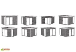 Solid Abri De Jardin En Bois D’épicéa Brut Avec Auvent - Sagres 21,14 M² 7 Solid Abri De Jardin En Bois D’épicéa Brut Avec Auvent - Sagres 21,14 M² -Abriet Mobilier Soldes Boutique schema configurations studio jardin solid sagres