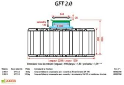 Cuve Récupérateur D'Eau Enterrée Projekt 2000 L -Abriet Mobilier Soldes Boutique schema cuve plate gft2000 3