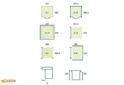 Abri De Jardin En Bois D’épicéa Brut Avec Auvent - 20,1 M² -Abriet Mobilier Soldes Boutique schema dimensions abri jardin auvent 20m2 gardenas