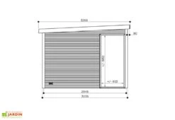 Solid Abri De Jardin En Bois D’épicéa Brut Avec Baie Vitrée - Faro 12,25 M² -Abriet Mobilier Soldes Boutique schema dimensions abri jardin faro