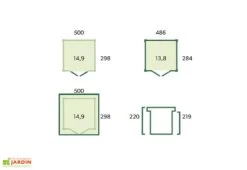 Abri De Jardin En Bois D’épicéa Brut 26 Mm – 14,9 M² -Abriet Mobilier Soldes Boutique schema dimensions abri jardin gardenas 14m2