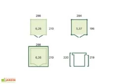Abri De Jardin En Bois D’épicéa Brut 26 Mm – 6,2 M² 5 Abri De Jardin En Bois D’épicéa Brut 26 Mm – 6,2 M² -Abriet Mobilier Soldes Boutique schema dimensions abri jardin gardenas 6m2