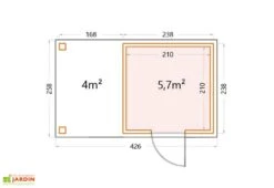 Abri De Jardin En Métal Avec Auvent Open Lounge Anthracite – 9,7 M² 5 Abri De Jardin En Métal Avec Auvent Open Lounge Anthracite – 9,7 M² -Abriet Mobilier Soldes Boutique schema dimensions abri jardin open lounge 9m2