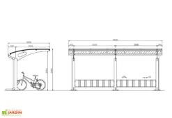 Abri à Vélos Pour Collectivités En Acier Galvanisé Et Polycarbonate Larus 6 Abri à Vélos Pour Collectivités En Acier Galvanisé Et Polycarbonate Larus -Abriet Mobilier Soldes Boutique schema dimensions abri velo acier larus