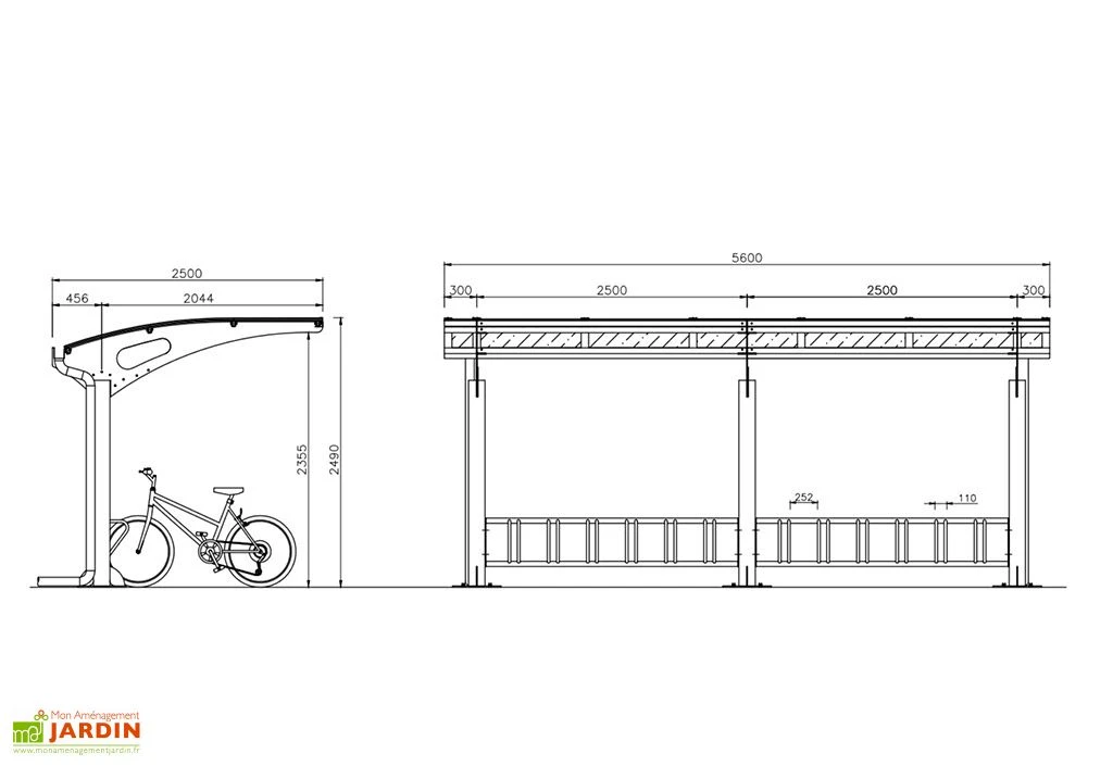 Abri à Vélos Pour Collectivités En Acier Galvanisé Et Polycarbonate Larus 3 Abri à Vélos Pour Collectivités En Acier Galvanisé Et Polycarbonate Larus – Image 3