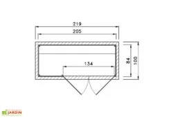 Coffre De Rangement Bois Pour Vélos 84x205 -Abriet Mobilier Soldes Boutique schema dimensions armoire jardin weka