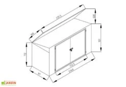 Cache-Poubelle Extérieur En Acier 100 X 235 X 131 Cm (3 Poubelles) -Abriet Mobilier Soldes Boutique schema dimensions cache poubelle triple acier