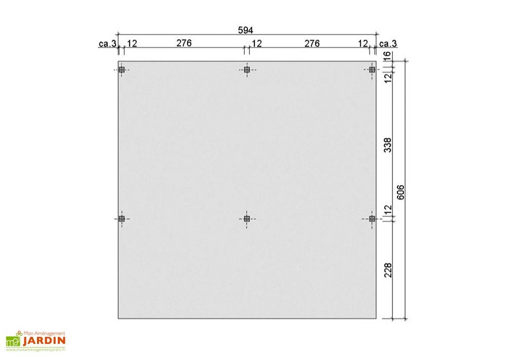 Carport Double En Bois De Pin Traité Et Couverture PVC – 35,99 M² 2 Carport Double En Bois De Pin Traité Et Couverture PVC – 35,99 M² – Image 2