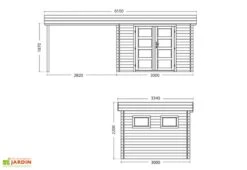 Abri De Jardin Bois Lounj 28 Mm (300x581) -Abriet Mobilier Soldes Boutique schema dimensions chalet jardin bois