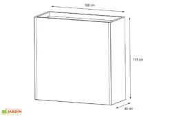 Jardinière En Métal Thermolaqué Profondeur Ajustable - 100 X 40 X 115 Cm -Abriet Mobilier Soldes Boutique schema dimensions jardiniere hg08975801 1