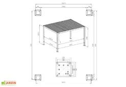 Pergola Bioclimatique En Aluminium Effet Bois Ombréa - 12 M² 7 Pergola Bioclimatique En Aluminium Effet Bois Ombréa - 12 M² -Abriet Mobilier Soldes Boutique schema dimensions pergola bioclimatique ombrea