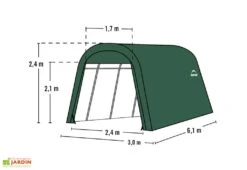 Garage En Toile Polyéthylène Et Acier 18,3 M² -Abriet Mobilier Soldes Boutique schema garage souple polyethylene acier 18m2