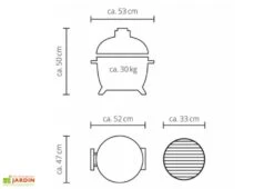 Barbecue Kamado En Céramique Monolith Icon ⌀ 53 Cm -Abriet Mobilier Soldes Boutique schema kamado ceramique monolith icon