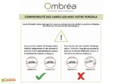 Kit D’éclairage Pour Pergola Ombréa 3 Lames – 3 M -Abriet Mobilier Soldes Boutique schema lampes pergola alu jardin