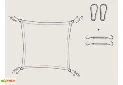 Nesling Voile D’ombrage Carré En Polyéthylène Coolfit – 3,6 M -Abriet Mobilier Soldes Boutique schema montage toile carre