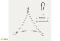 Nesling Voile D’ombrage Triangulaire En Polyéthylène Coolfit – 5 M 8 Nesling Voile D’ombrage Triangulaire En Polyéthylène Coolfit – 5 M -Abriet Mobilier Soldes Boutique schema montage toile triangle 1