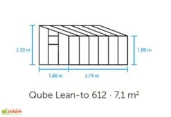 Halls Serre De Jardin Adossée En Verre Trempé Qube Lean-to 612 – 7,1 M² -Abriet Mobilier Soldes Boutique schema serre adossee halls qube