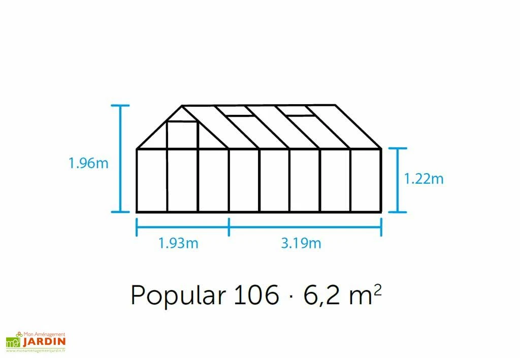 Halls Serre De Jardin En Aluminium Et Polycarbonate Popular 106 - 6,2 M² 2 Halls Serre De Jardin En Aluminium Et Polycarbonate Popular 106 - 6,2 M² – Image 2